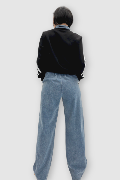 Ženska crna kontrastna trenirka Chloe s retro i sporty dizajnom