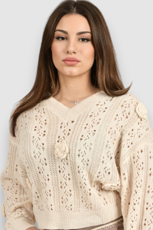 Ženski bijeli lagani džemper Iris