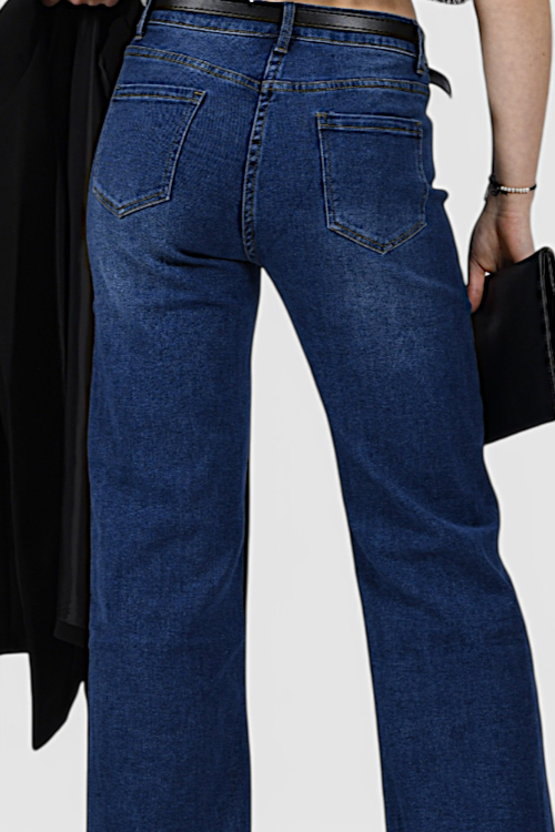 Ženske plave traperice široke nogavice Eileen