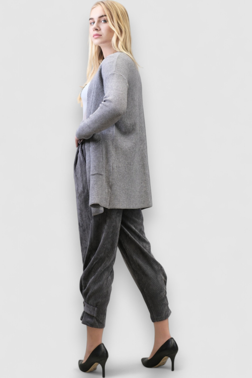 Ženski sivi kratki kardigan Jossie