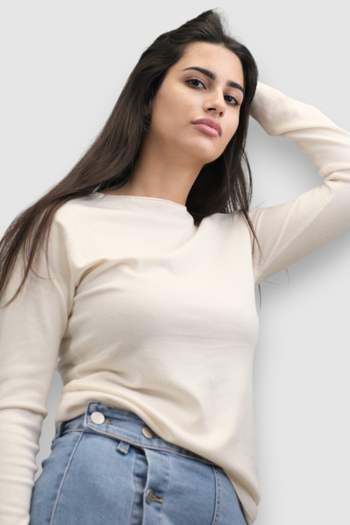 Ženski bijeli lagani džemper Hannah