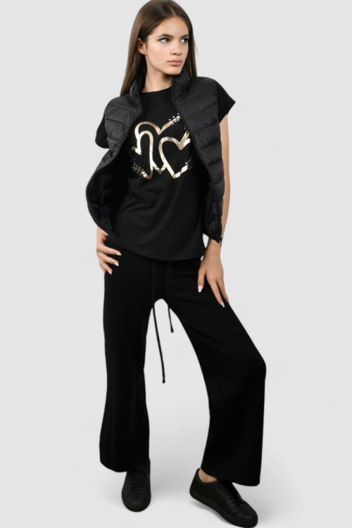 Ženski crni kratki prsluk Felicity