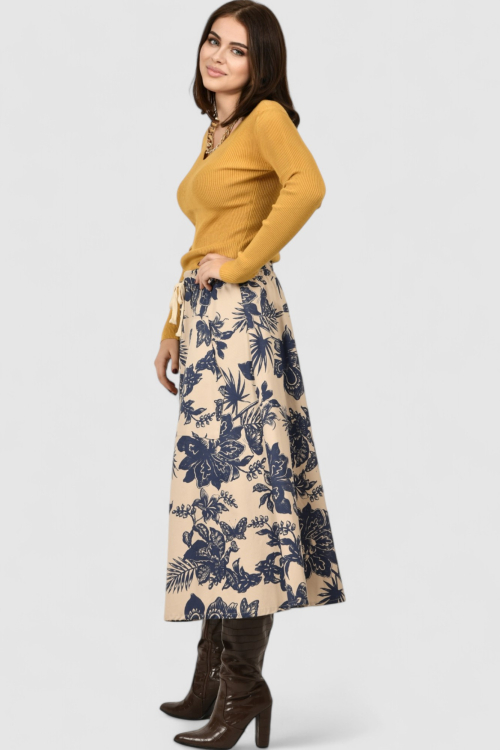 Ženska plava midi suknja Daniela