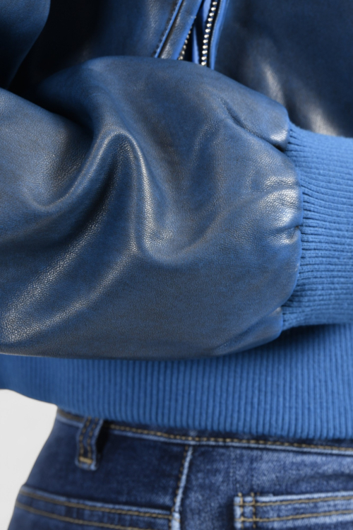 Ženska plava kožna jakna Isabelle