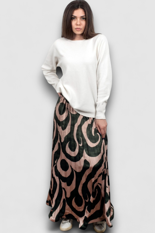 Ženska zelena midi plisirana suknja Eli