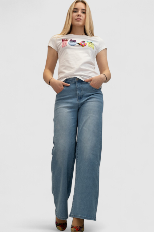 Ženska bijela majica kratki rukav Linnea