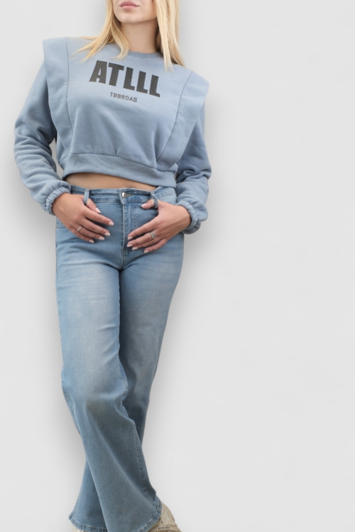 Ženska plava hoodica bez kapuljače Brielle