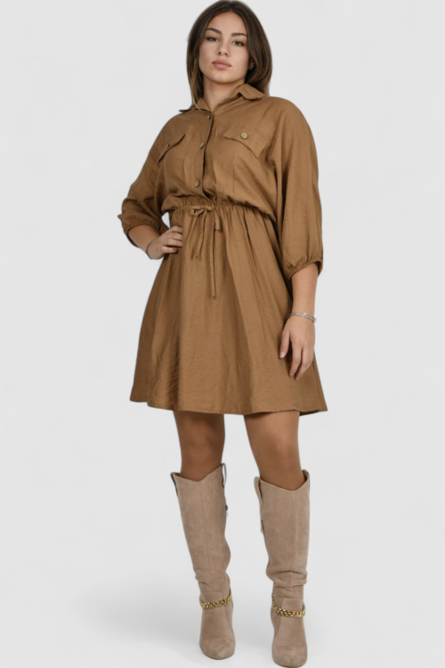 Ženska smeđa svakodnevna haljina Izumi