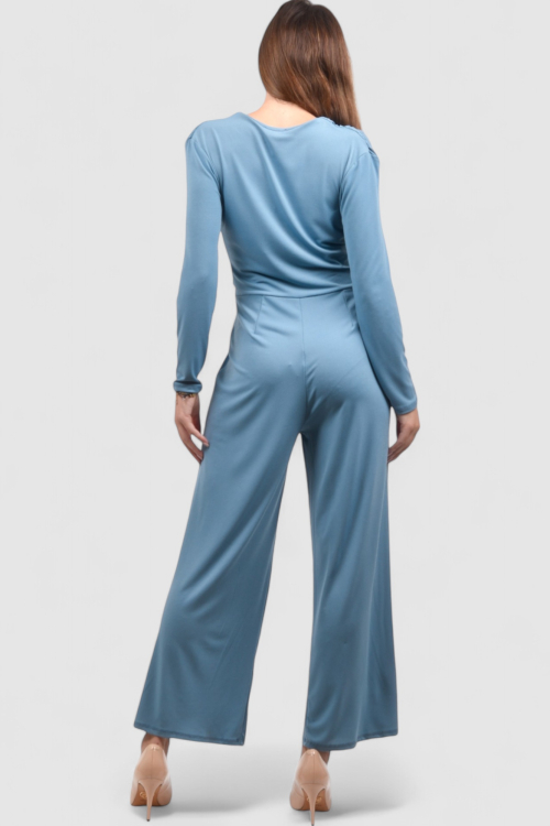 Ženski plavi elegantni kombinezon Elara