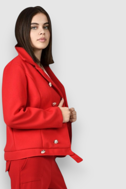 Ženski crveni kratki kaput Billie