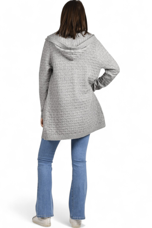 Ženski sivi midi kardigan Theda