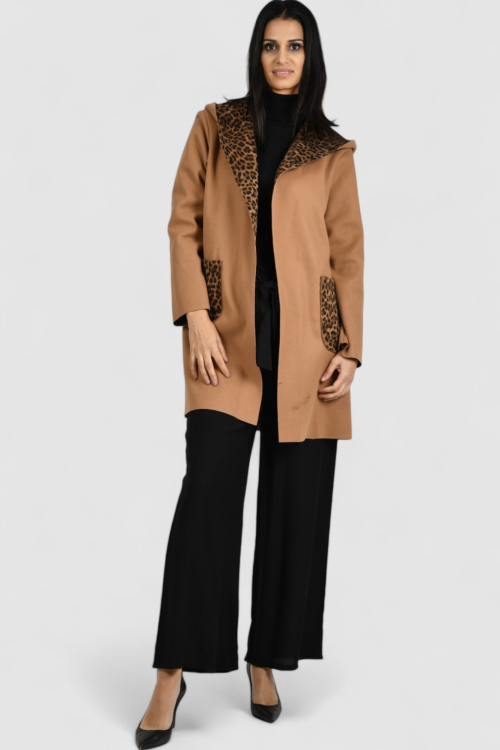 Ženski smeđi midi kaput Bluebell