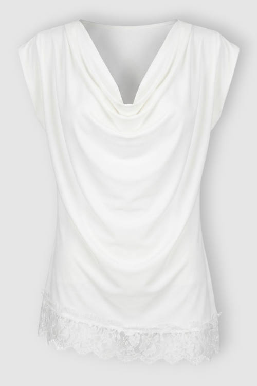Ženska bijela elegantna bluza sa čipkom