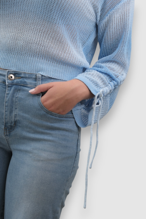 Ženski plavi končani džemper Ida