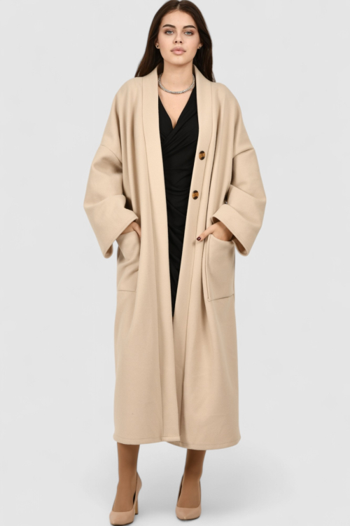 Ženski bež dugi kaput Madison