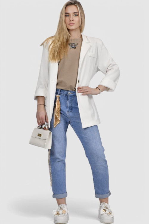 Ženska bež majica kratki rukav Noemie