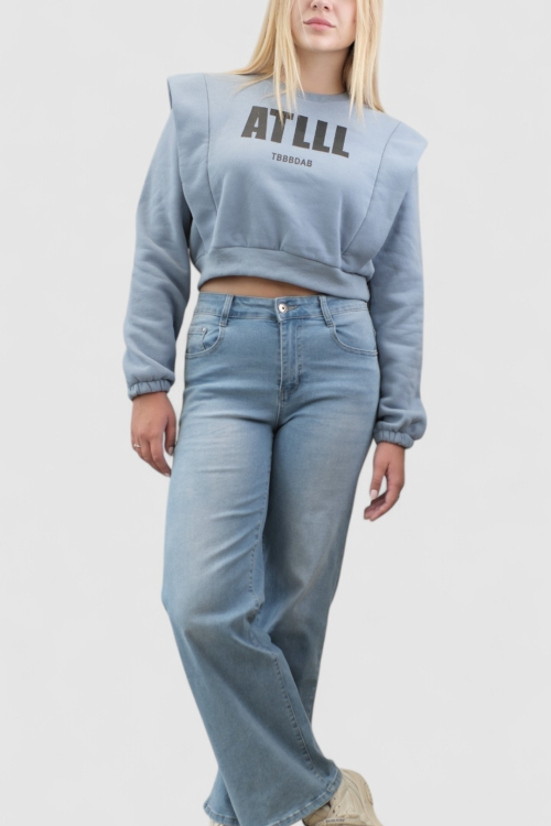 Ženska plava hoodica bez kapuljače Brielle