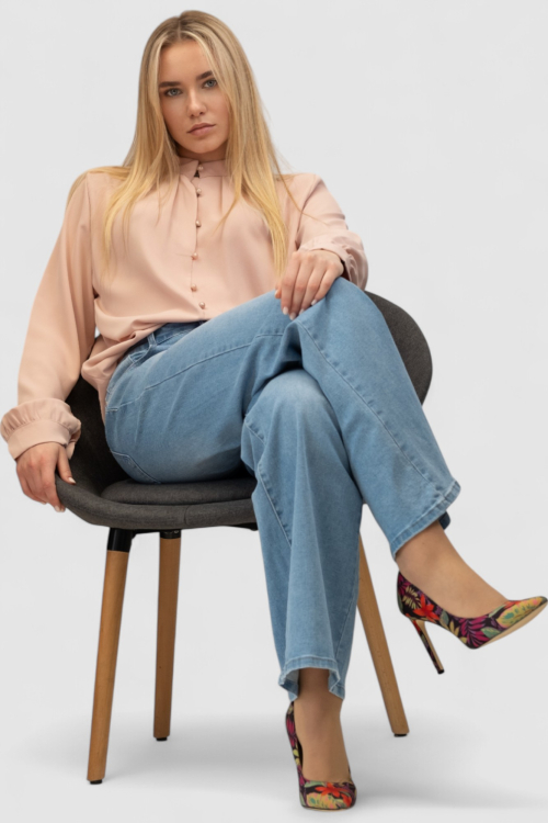 Ženska roza elegantna košulja Lainey