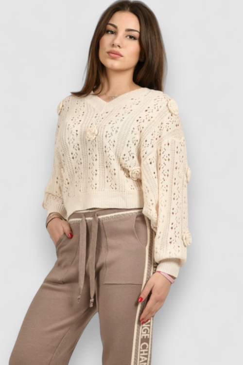 Ženski bijeli lagani džemper Iris