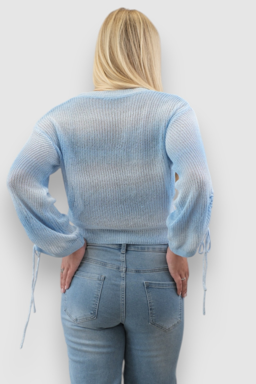Ženski plavi končani džemper Ida