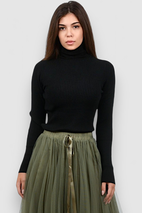 Ženski crni lagani džemper Eleanora