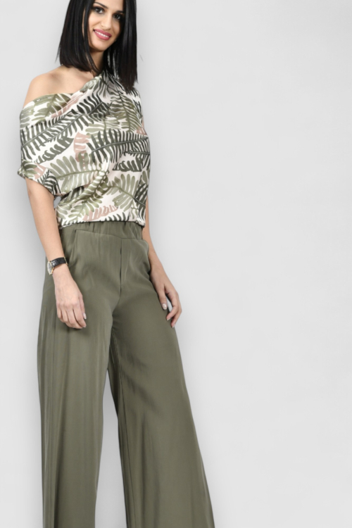 Ženske zelene modne hlače Celesta Army