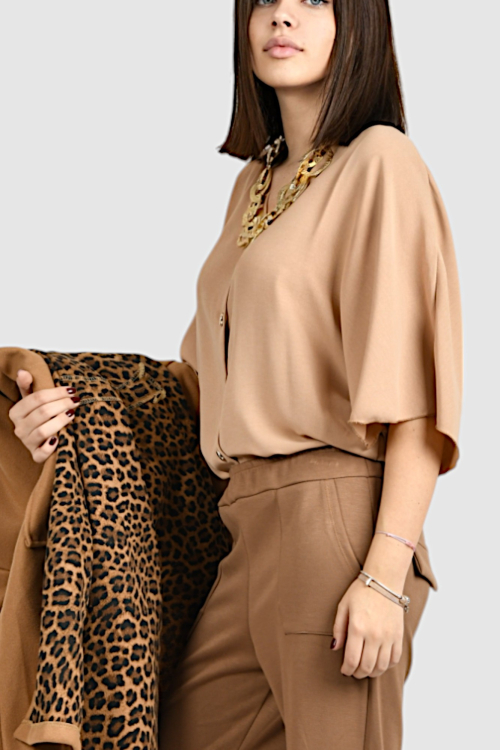 Ženska camel elegantna košulja Ivelisse