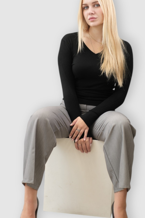 Ženski lagani crni džemper Cassandra