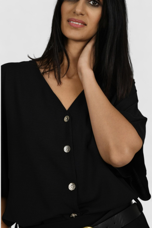 Ženska crna elegantna košulja Ivelisse