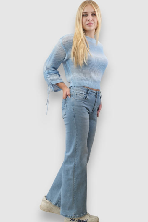 Ženski plavi končani džemper Ida