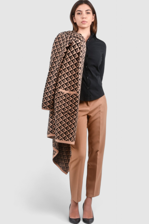 Ženski smeđi dugi kardigan Geode