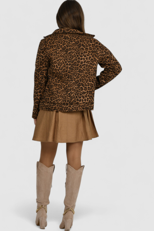 Ženski smeđi kratki kaput Lalita