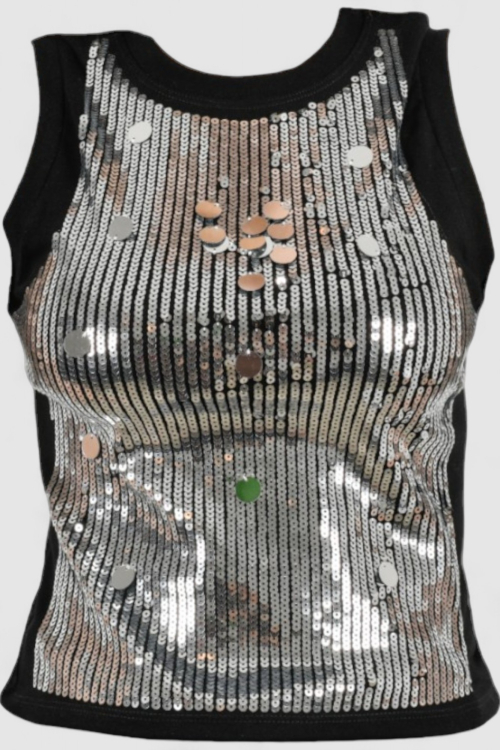 Ženska srebrna majica bez rukava Lumi