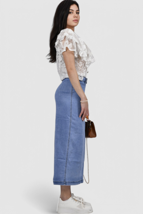 Ženska svijetlo plava midi traper suknja  Marlene