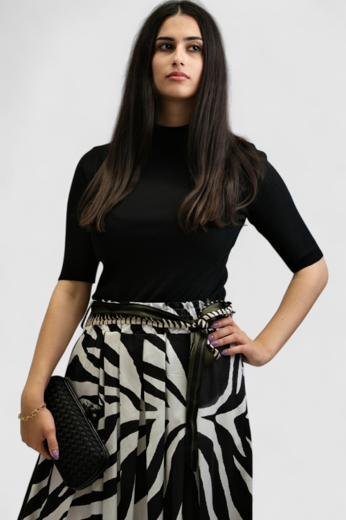 Ženska midi suknja zebra uzorak Theresa