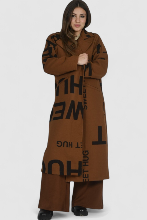 Ženski smeđi dugi kaput Liberty