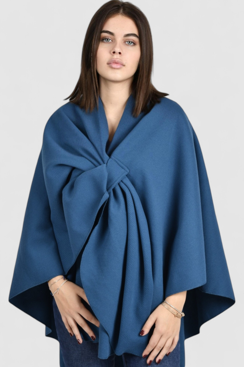 Ženski plavi poncho Bess