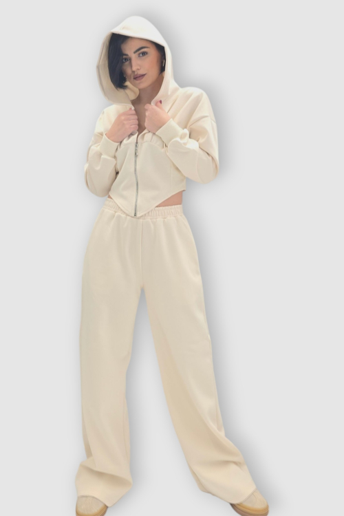 Ženska bež moderna pamučna trenirka Megan