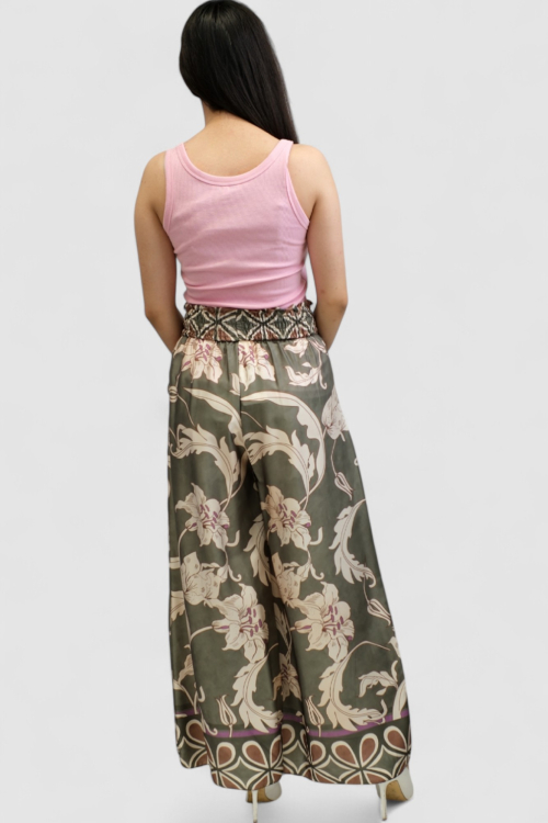 Ženske zelene modne hlače Leandra