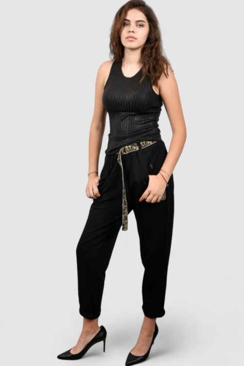 Ženska crna majica bez rukava Selena