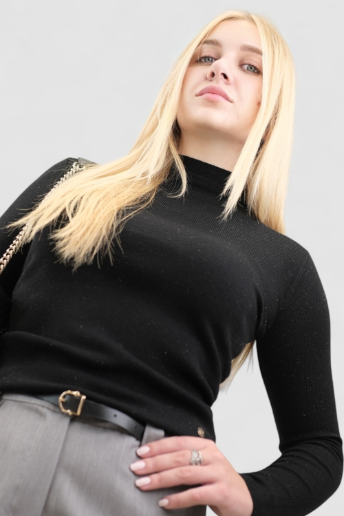 Ženski crni lagani džemper Opal