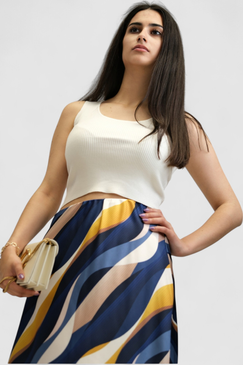 Ženska plava midi suknja Amayena