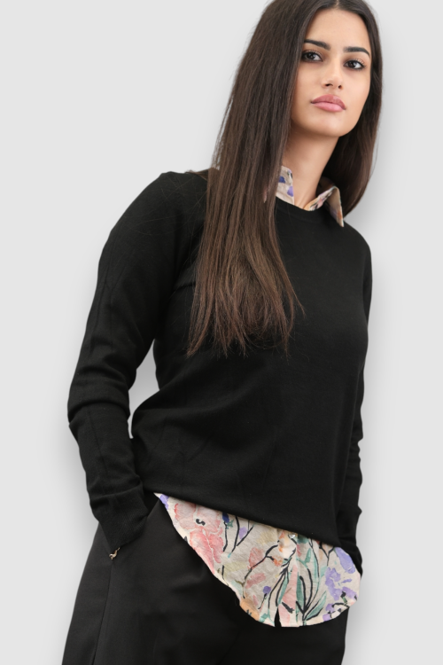 Ženski crni lagani džemper Clarissa