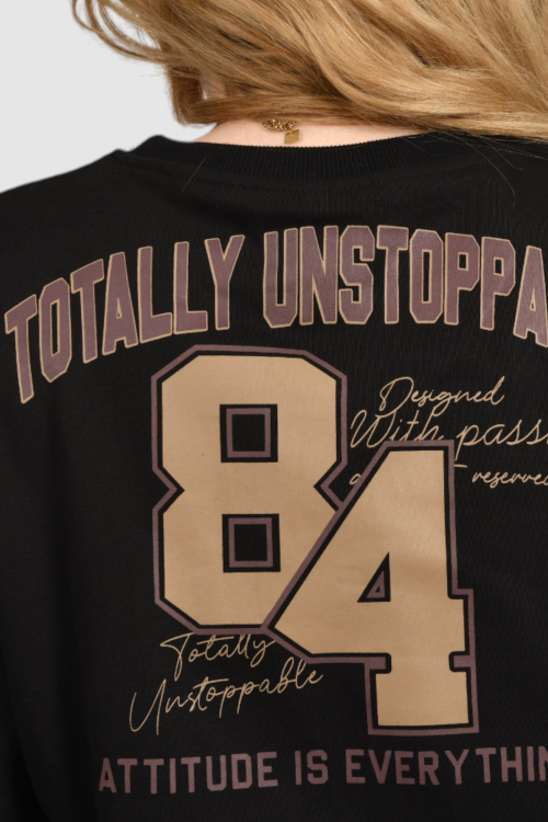 Ženska crna hoodica bez kapuljače Amaya