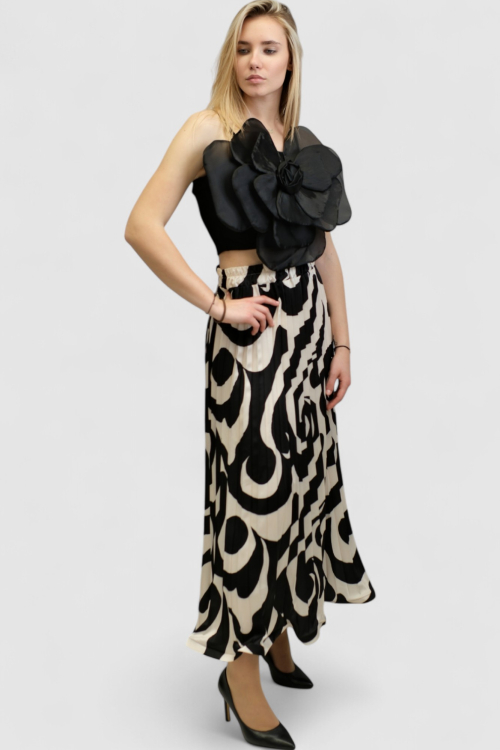 Ženska crna plisirana suknja Eli