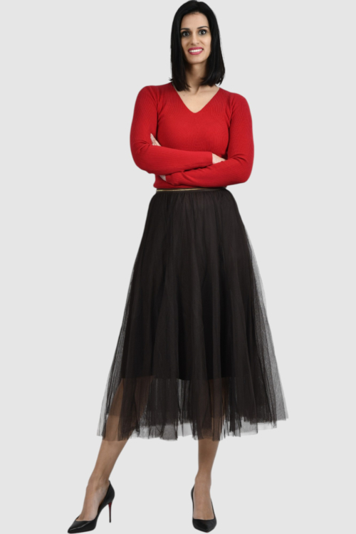 Ženska smeđa maxi suknja Coraline