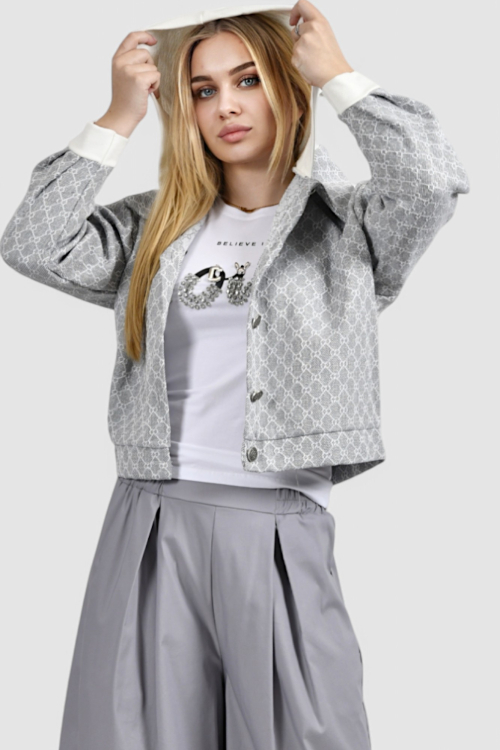 Ženska siva kratka jakna Clio