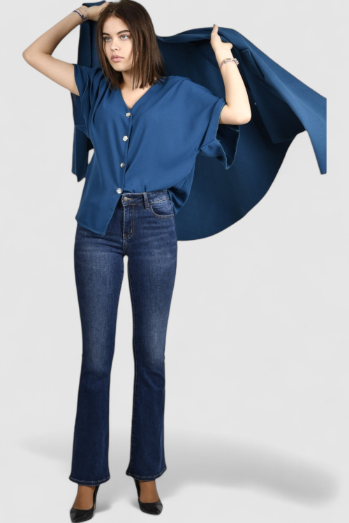 Ženski plavi poncho Bess