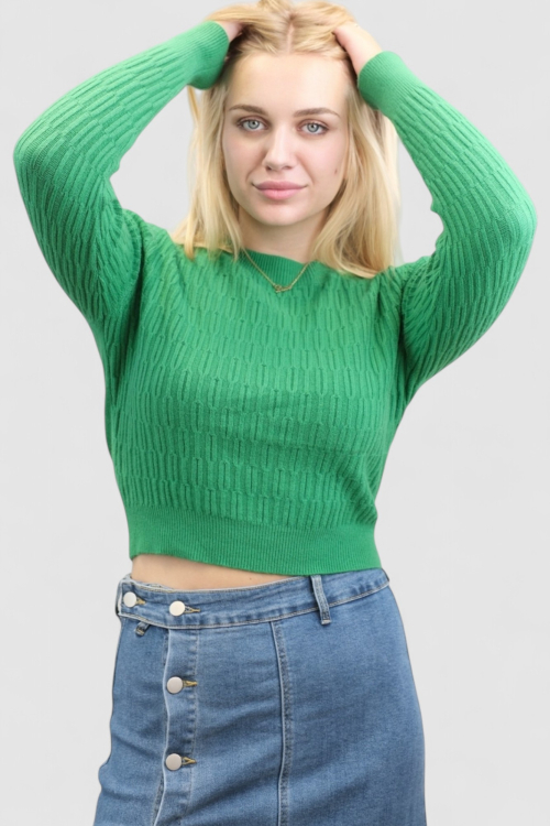 Ženski zeleni lagani džemper sa uzorkom Stella