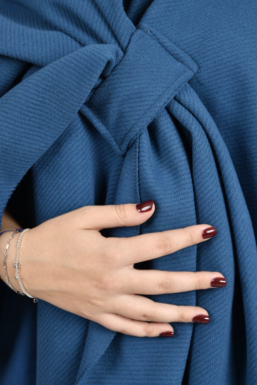 Ženski plavi poncho Bess